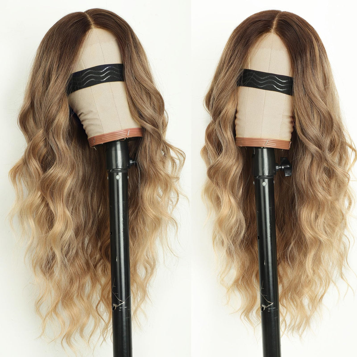 AISI HAIR Ombre Blonde Wig side view showcasing lace hairline