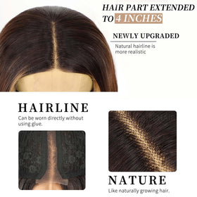 AISI HAIR Ombre Brown Wig back view displaying length