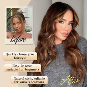 AISI HAIR Ombre Brown Wig close-up of synthetic fibre