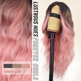 AISI HAIR Ombre Pink Wig back view highlighting length