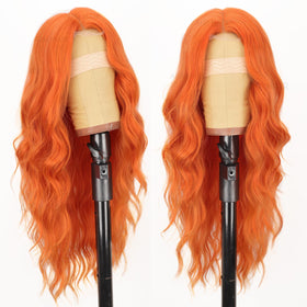 AISI HAIR Orange Wig side view with lace hairline detail