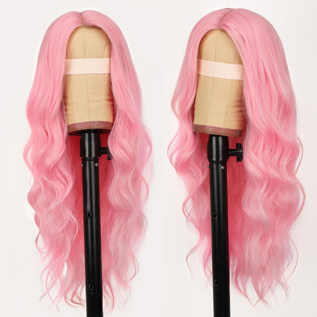 AISI HAIR Pink Wig side view displaying lace hairline