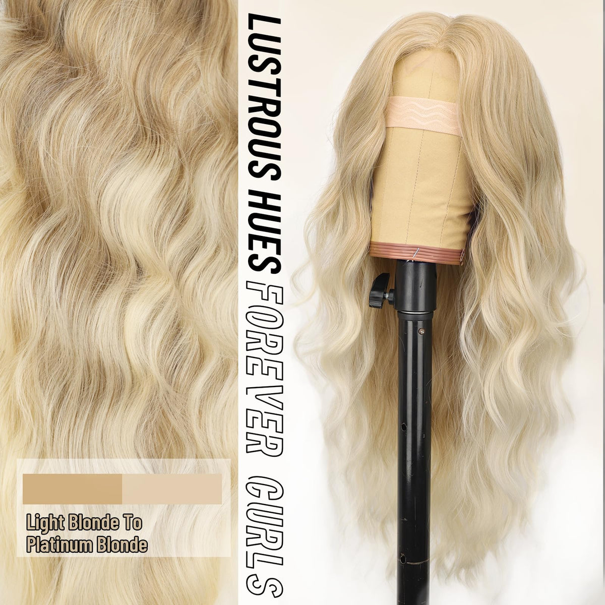 AISI HAIR Platinum Blonde Wig back view highlighting length