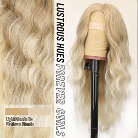 AISI HAIR Platinum Blonde Wig back view highlighting length