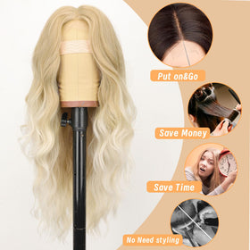 AISI HAIR Platinum Blonde Wig close-up of soft synthetic fibers