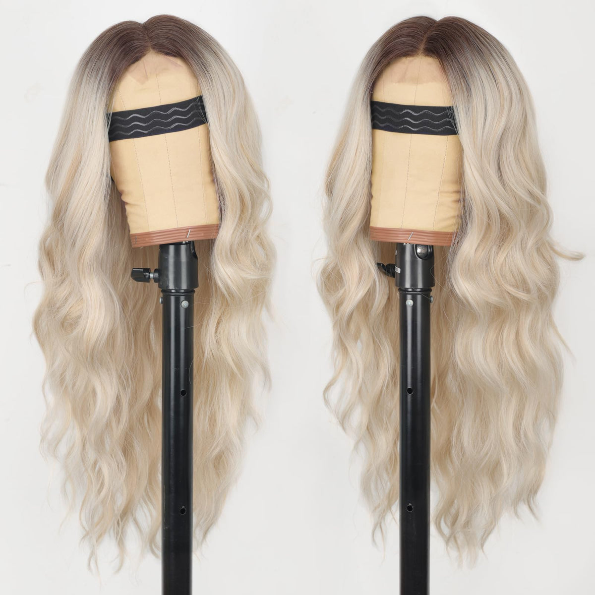 AISI HAIR Platinum Blonde Wig side view showcasing lace hairline