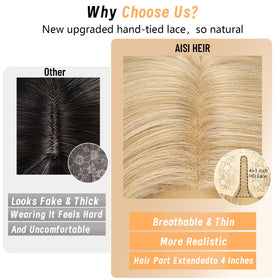 AISI HAIR Platinum Blonde Wig side view showcasing lace hairline