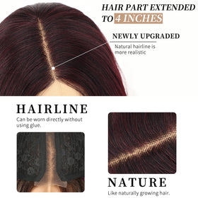 AISI HAIR Red Wig back view displaying length and waves