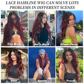 AISI HAIR Red Wig worn by model in casual setting