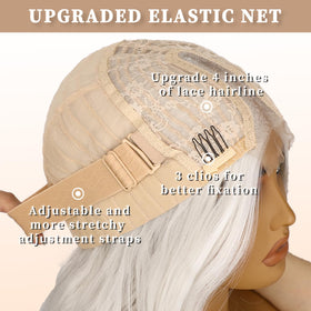 AISI HAIR White Wig displayed with styling accessories