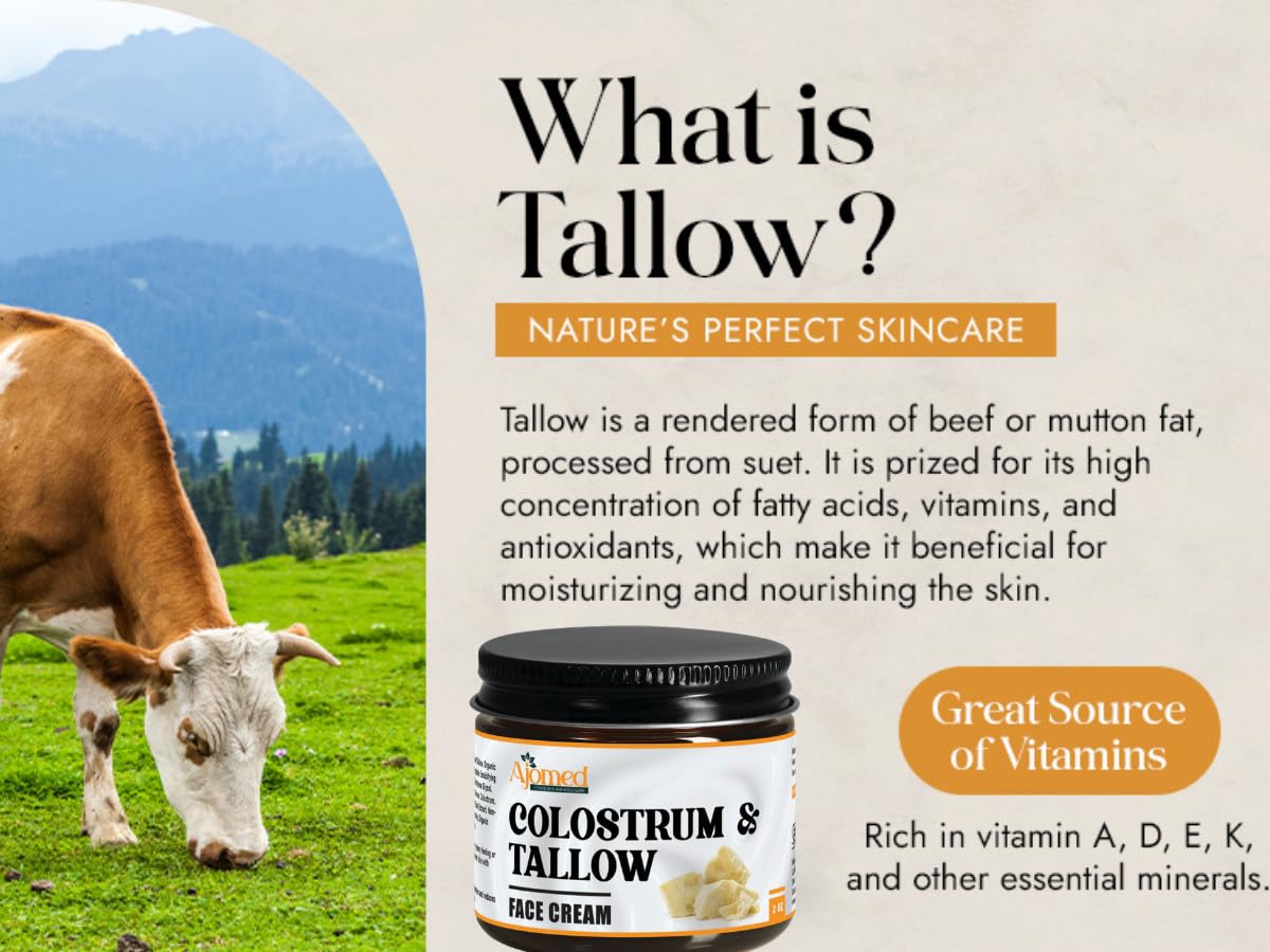 AJOMED COSMETICS Colostrum & Tallow Face Moisturizer ingredients list