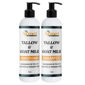 AJOMED COSMETICS Goat Milk and Tallow Shampoo 12oz side view