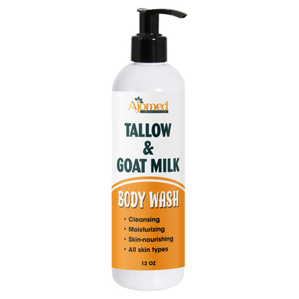 AJOMED COSMETICS Tallow & Goat Milk Body Wash 12 oz front view
