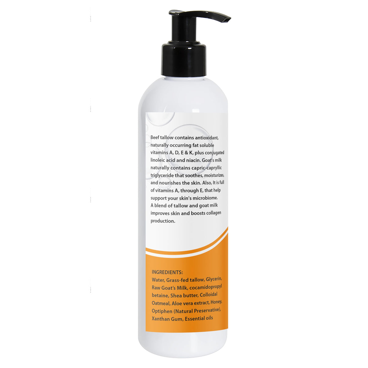 AJOMED COSMETICS Tallow & Goat Milk Body Wash with fresh goat milk