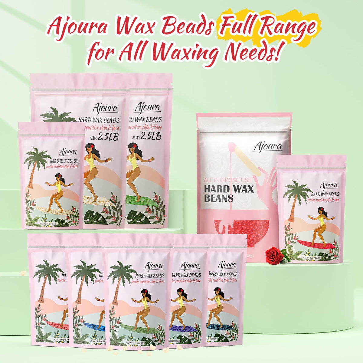 Ajoura Aloe Hard Wax Beads 2.5 lb package dimensions