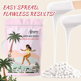 Ajoura hard wax beads after application on skin