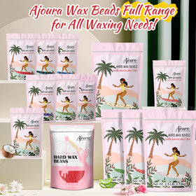 Ajoura hard wax beads used in a home waxing setup