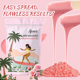 Ajoura wax beads after removal showing smooth skin