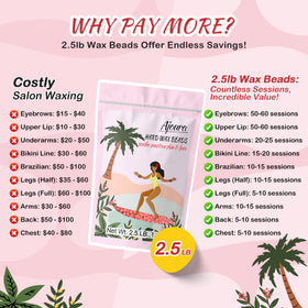 Ajoura wax beads packaging with product details