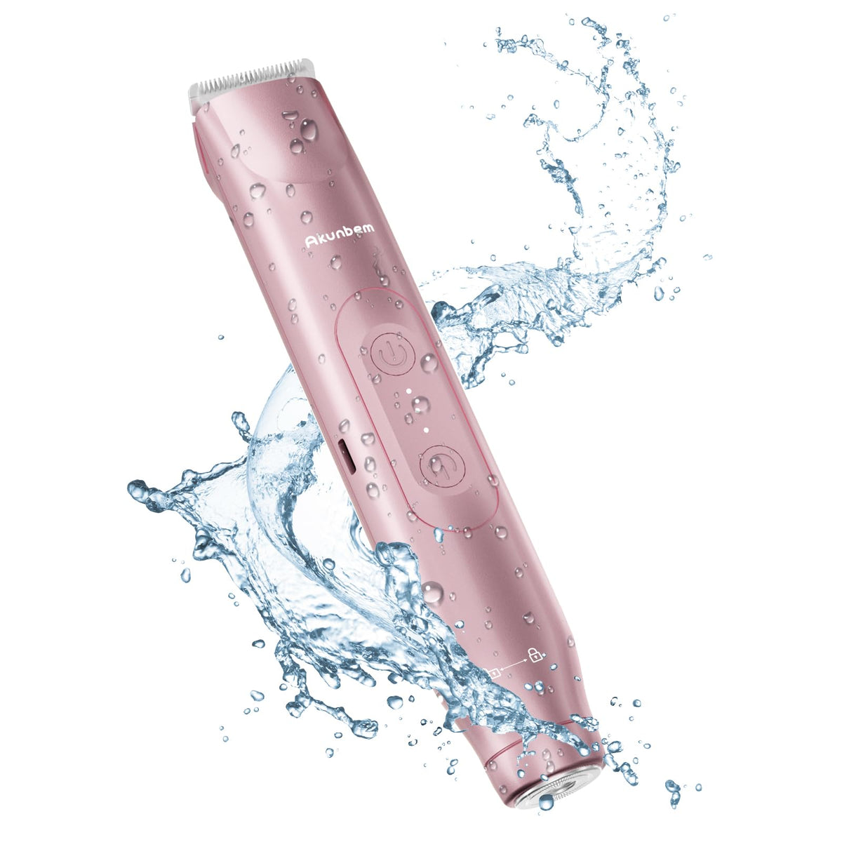 Akunbem Bikini Trimmer being cleaned under water