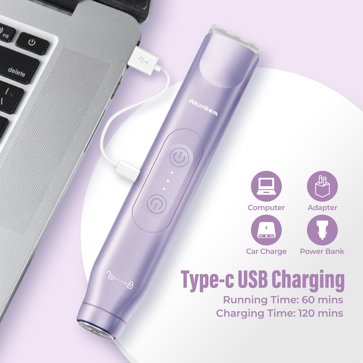 Akunbem Bikini Trimmer in hand for easy use
