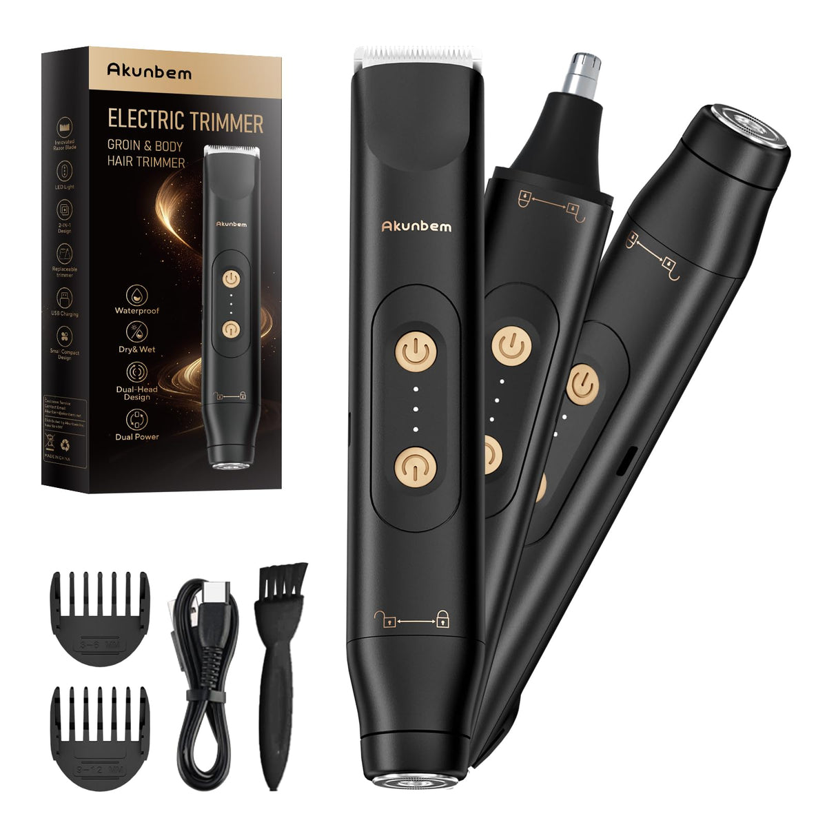 Akunbem Groin & Body Hair Trimmer front view