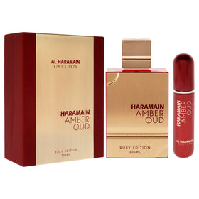 Al Haramain Amber Oud Ruby Edition Eau De Parfum bottle with cap