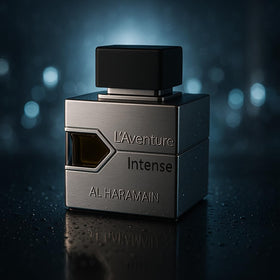 Al Haramain L'Aventure Intense Eau de Parfum with accessories