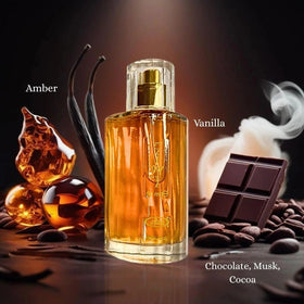 Al-Rehab Choco Musk Body Mist 250ml bottle on a bathroom shelf