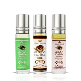 Al-Rehab Choco Musk Perfume Oils bundle with three 6ml bottles