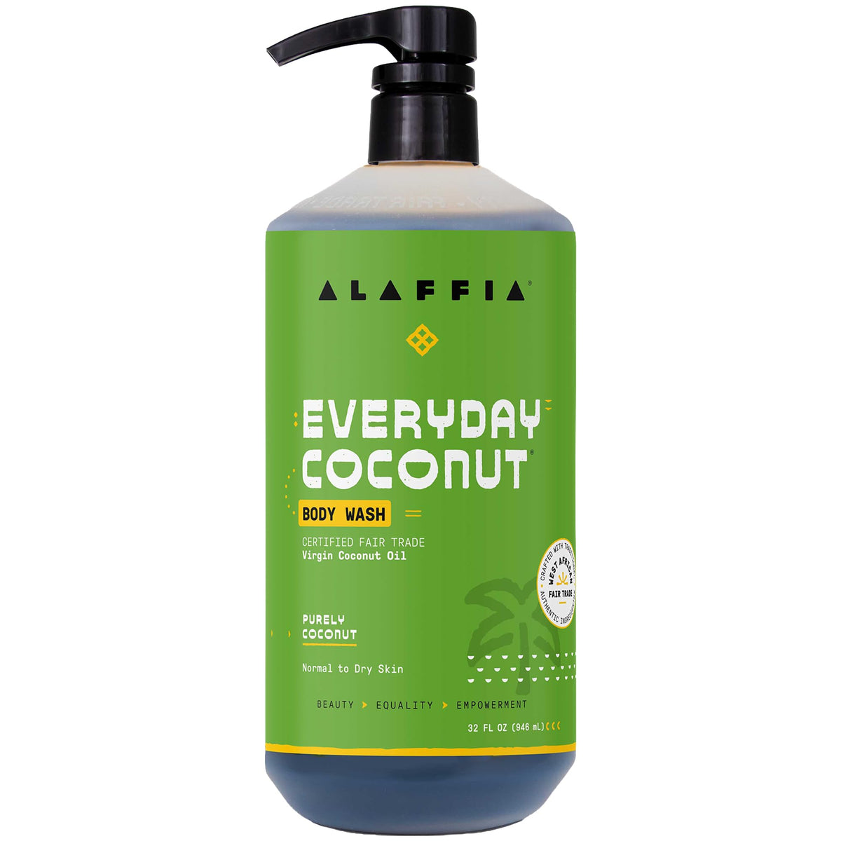 Alaffia EveryDay Coconut Body Wash 32 oz front view