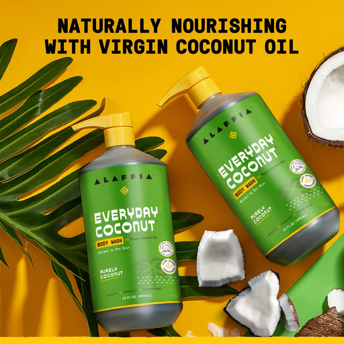Alaffia Everyday Coconut Body Wash with coconut ingredients
