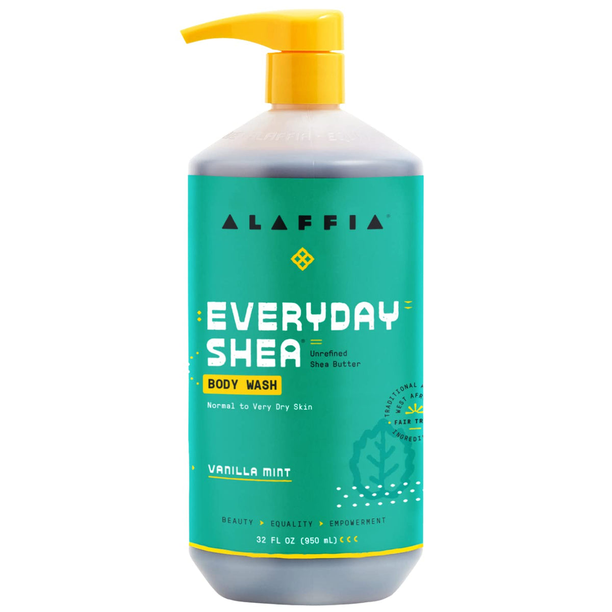 Alaffia EveryDay Shea Body Wash 32 Fl Oz bottle front view