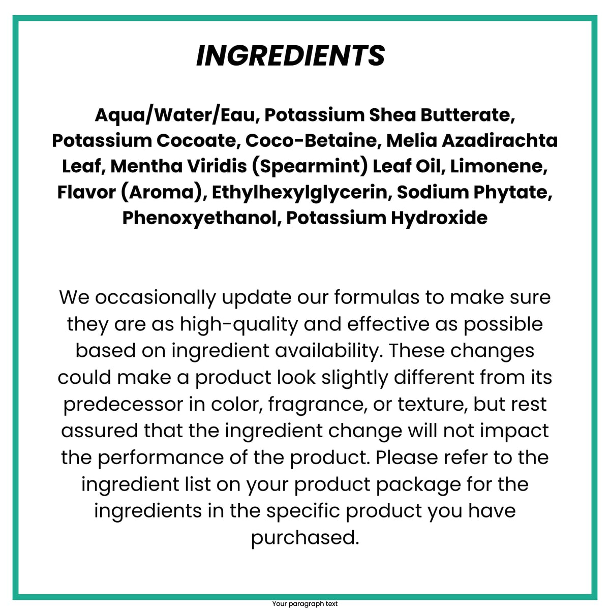 Alaffia Everyday Shea Body Wash 32 fl oz Vanilla Mint back view