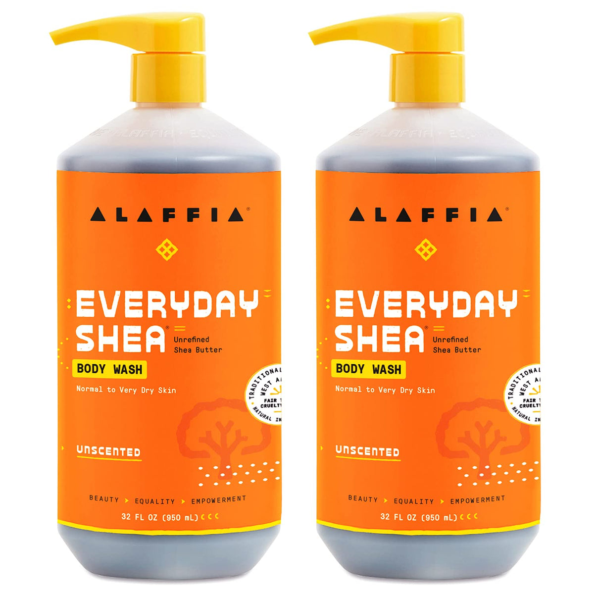 Alaffia Everyday Shea Body Wash Unscented 32 Oz front view