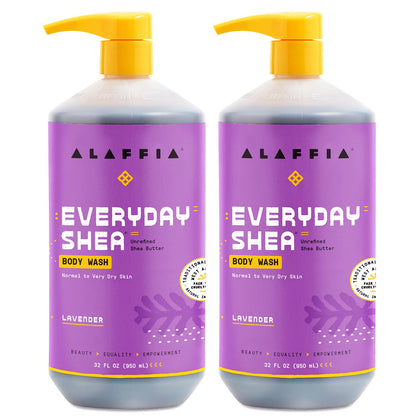 Alaffia Everyday Shea Lavender Body Wash 2-Pack front view