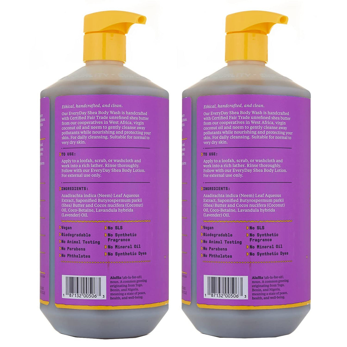 Alaffia Everyday Shea Lavender Body Wash bottle with label