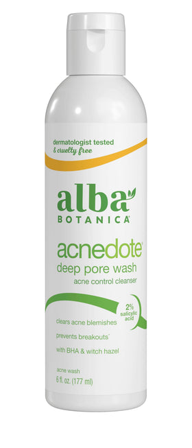 Alba Botanica Acnedote Deep Pore Wash 6 oz front view
