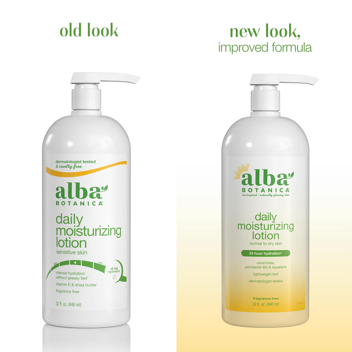 Alba Botanica Daily Moisturizing Lotion back view with ingredient list