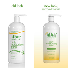 Alba Botanica Daily Moisturizing Lotion back view with ingredient list