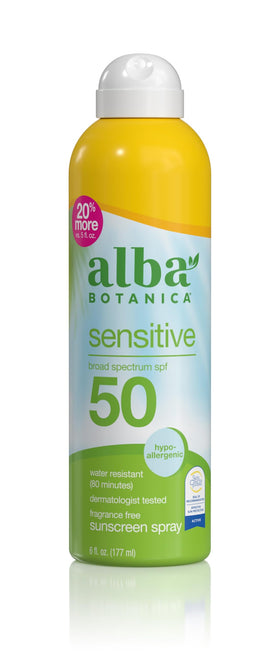Alba Botanica Sensitive SPF 50 Sunscreen Spray front view