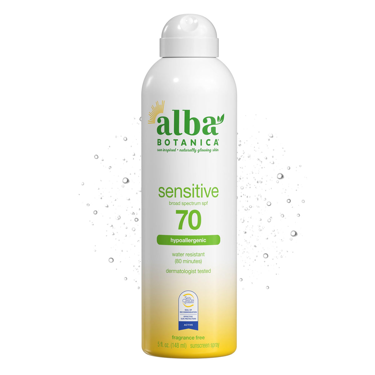 Alba Botanica Sensitive Sunscreen Spray SPF 70 front view