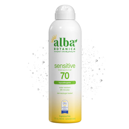 Alba Botanica Sensitive Sunscreen Spray SPF 70 front view