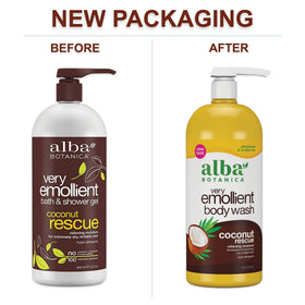 Alba Botanica Very Emollient Body Wash with coconut ingredients