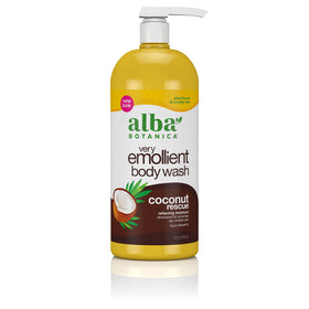 Alba Botanica Very Emollient Coconut Rescue Body Wash 32 oz front view