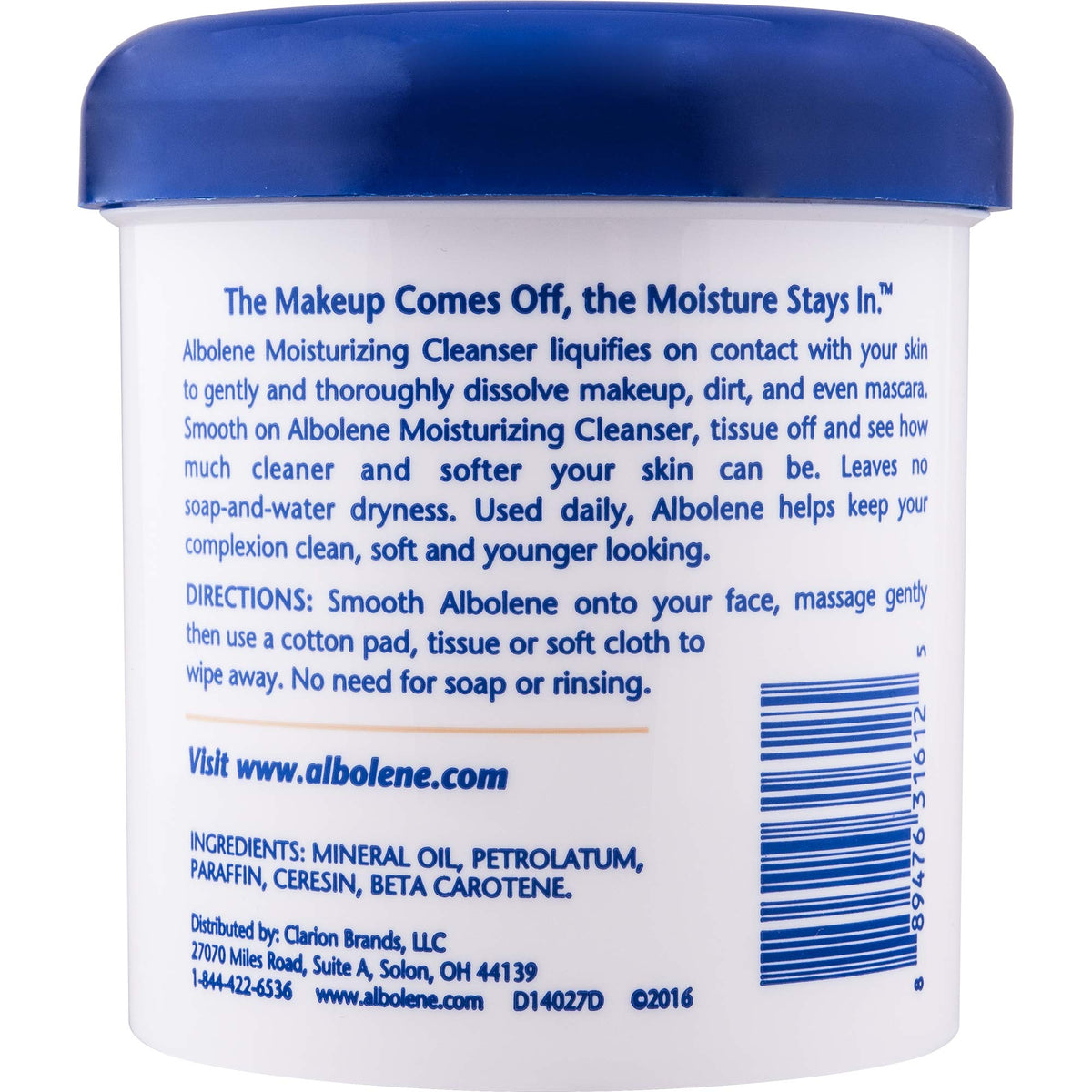 Albolene Moisturizing Cleanser on a bathroom shelf