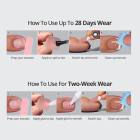 Alcohol pads and user manual with BTArtbox Press On Toenails