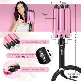 Aleath 3 Barrel Curling Iron in use on long hair