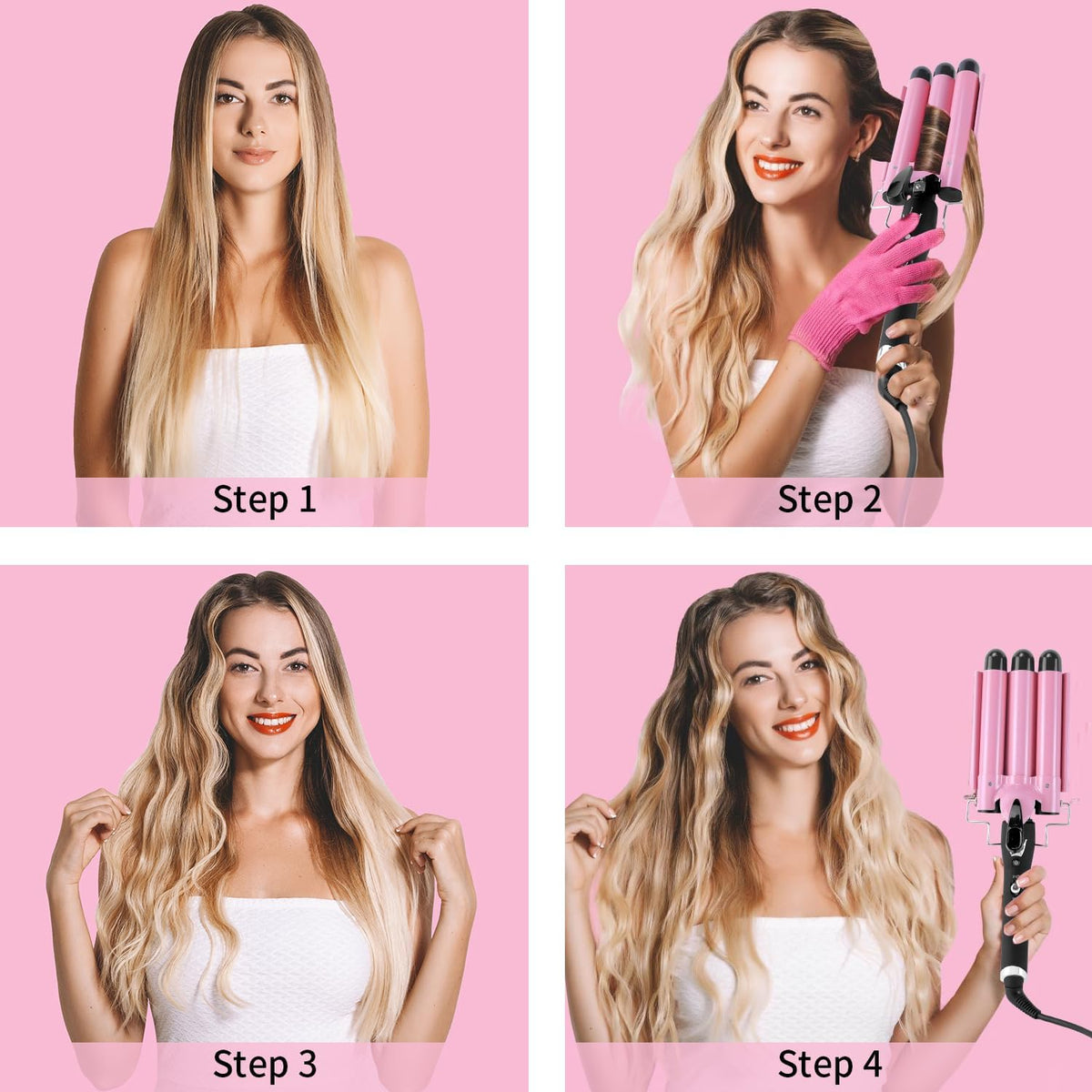 Aleath 3 Barrel Curling Iron packaging display
