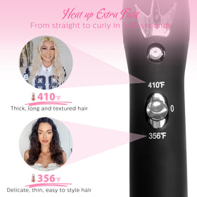 Aleath 3 Barrel Curling Iron with temperature control button